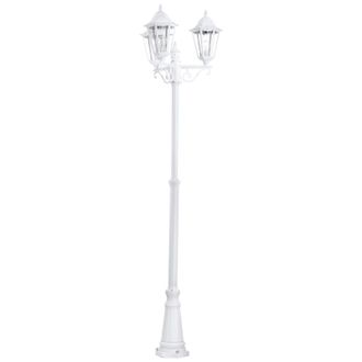 Loops IP44 Outdoor Bollard Light White Aluminium Lantern 3 Arm 60W E27 Tall Lamp Post