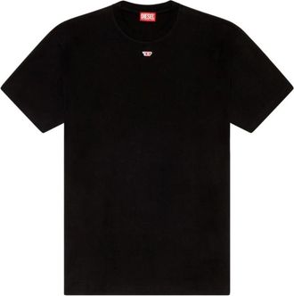 Diesel T-shirt met geborduurd logo - Heren - T-shirts - Zwart - L - Katoen - Tops