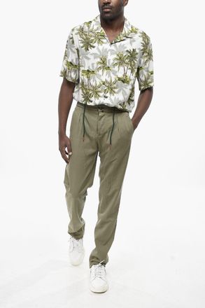 Kiton Pantaloni in Misto Cotone a 1 Pince con Elastico in Vita Kiton