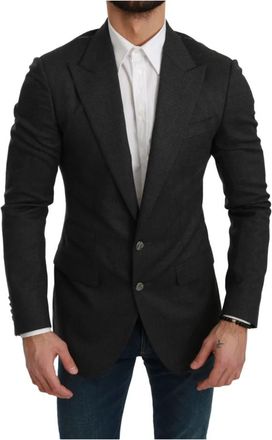 Dolce & Gabbana Napoli Slim Fit Blazer - Nieuw met Labels - Heren - Blazers - Grijs - S - Wol - Jassen