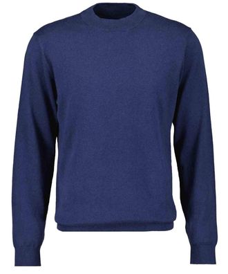 Ragman Rundhalspullover RAGMAN, Herren, Gr. 60, blau (marineblau), 95% Baumwolle 5% Kaschmir, hoch geschlossener Ausschnitt, Pullover Rundhalspullover