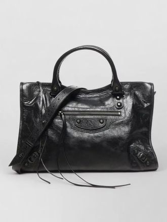 Balenciaga tote bag textured leather top handles strap
