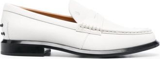 Tod's Witte leren penny loafers - Dames - Loafers - Wit - 39 EU - Leer - Schoenen