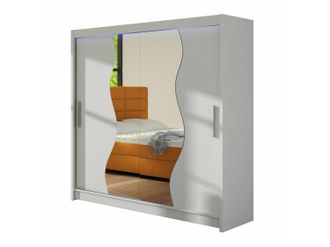 Mirjan24 Mobilier1 - Armario Closico 126, Blanco, 215x180x58cm, Puertas De Armario: Correderas, N&uacute;mero De Estantes: 0, Led