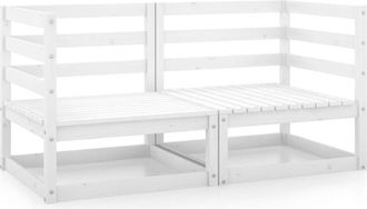 vidaXL Vidaxl - Garden Corner Sofas 2 pcs White Solid Wood Pine