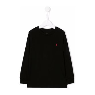 Polo Ralph Lauren Long-Sleeve Crewneck T-Shirt - male - Polo Ralph Lauren - Kids Sweatshirts - Black - XL - Kids