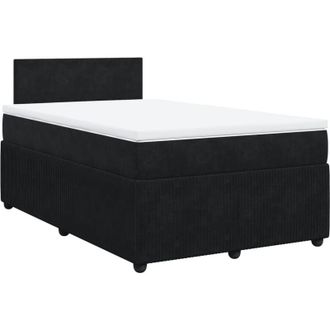 vidaXL Cama Box Spring Con Colch&oacute;n Terciopelo Negro 120x190 Cm Vidaxl