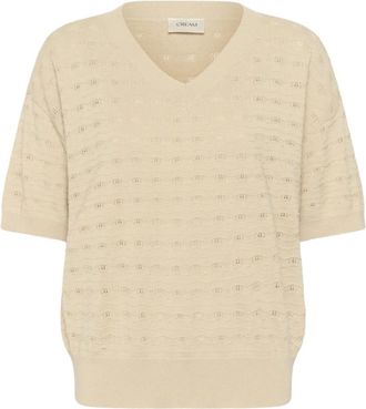 Cream Truien & Vesten, Dames, Beige, L, V-hals Gebreid