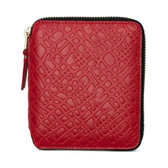 Comme Des Gar&ccedil;ons Accessoires, Heren, Rood, ONE Size, Leer, Classic Portemonnee met Volledige Rits