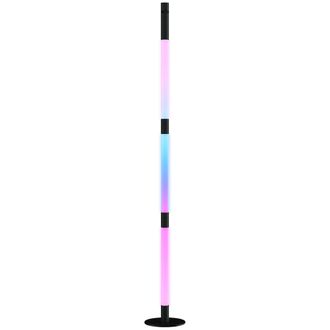 HOMCOM LED Floor Lamp - Corner Floor Lamp App & Remote Control Dark Grey | TJ Hughes