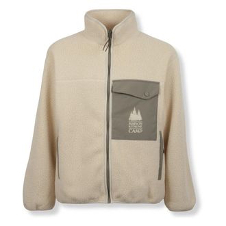 Maison Kitsun&eacute; Casual Fleece Jacket - Heren - Zomerjassen - Beige - XL - Polyester - Jassen