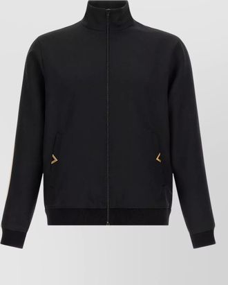 Valentino Garavani vgold stripe sweatshirt rib cuffs hem pockets
