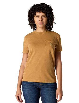 Carhartt Work in Progress T-Shirt Womens Brown Knit Crew Neck Relaxed Fit LightWeight JAX1911