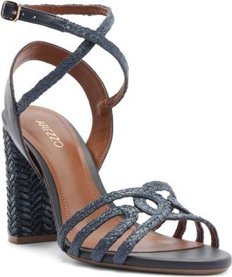 Arezzo Aria Ankle Strap Sandal in Petroleo/Navy Nautical at Nordstrom, Size 5.5