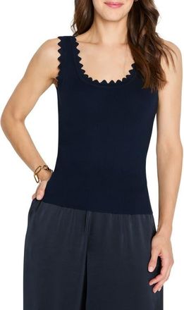 Nic+Zoe Scallop Sweater Tank in Dark Indigo at Nordstrom, Size Xx-Large