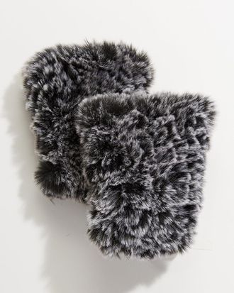 Surell Faux Fur Knitted Fingerless Mittens