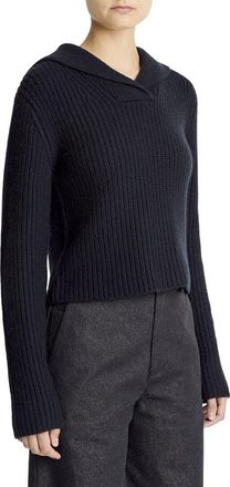 Vince Ribbed Sailor Collar Wool & Cashmere-Blend Sweater