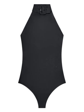 Courr&egrave;ges buckle-detail bodysuit - women - Polyamide/Elastane - M - Black