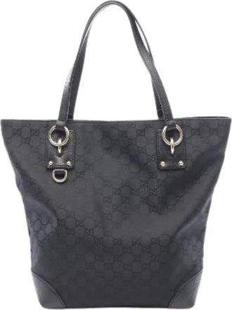 Gucci Pre-owned GG Canvas Tote Bag - Dames - Vintage Shopper - Zwart - ONE Size - Leer - Vintage