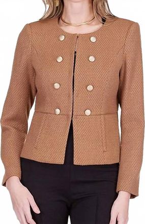 Jade Yoga Ken Cinch Waist Jacket In Camel
