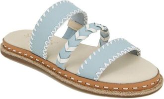 Splendid Caia Sandals Womens US 8 Aqua Blue Leather Braided Strap Slip-On KHD637