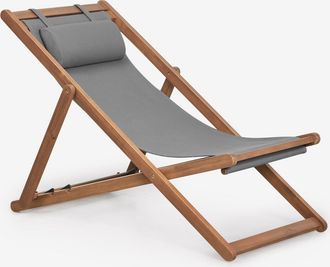 Sklum Pack De 2 Hamacas Plegables En Madera Con Coj&iacute;n Kardis Sklum
