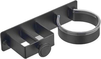 OEM Soporte Para Secador De Pelo De Ba&ntilde;o, Soporte De Aluminio Para Secador De Pelo, Ahorra Espacio, Dise&ntilde;o Resistente Al Calor, 21 X 6 X 5 Cm, Negro