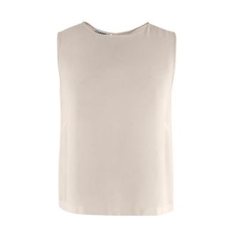 Chanel Cream Silk Sleeveless Shell Top Size XS
