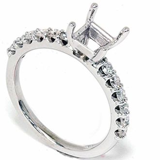 Pompeii3 1/2ct Half Eternity Diamond Ring Setting 14K White Gold Size Selectable