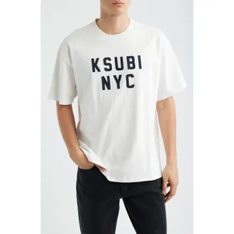 Ksubi NYC Ekcess Oversize Graphic T-Shirt in White at Nordstrom, Size Xx-Large