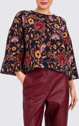 Twin-Set Maglia girocollo in misto viscosa con stampa Paisley