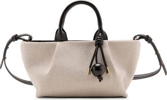 Mango Small Canvas Tote in Black And White at Nordstrom