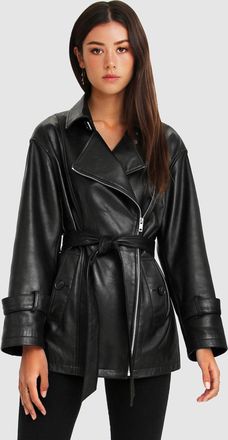 Belle & Bloom BFF Belted Leather Jacket