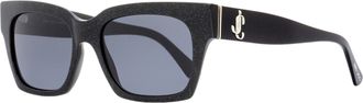 Jimmy Choo London Rectangular Acetate Sunglasses - Black