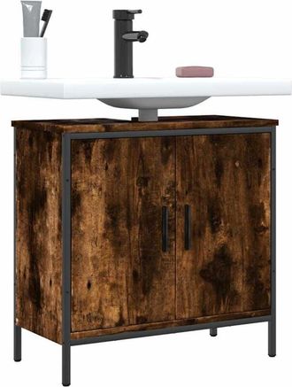 vidaXL Vidaxl - Mobile Lavabo Bagno Rovere Fumo 60x30x60 cm Legno Multistrato