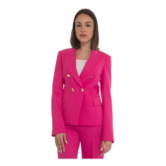 Liu Jo Blazers, female, Pink, Size: XL Double Breasted Jacket