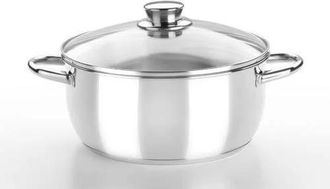 Bra Bra - Cacerola Monix Optima 30cm 7 Litros Inox Con Tapa De Cristal