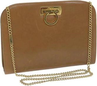 Ferragamo Pre-owned Cross Body Bags, female, Brown, Size: ONE SIZE Pre-owned Leather Shoulder Bag