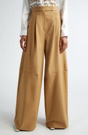 Max Mara Avoriaz Wide Leg Trousers in Honey at Nordstrom, Size 14
