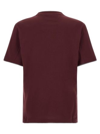 Brunello Cucinelli Double-Layer Cotton T-shirt - Burgundy