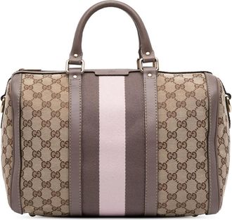 Gucci Pre-owned Gucci Medium GG Canvas Web Joy Boston Bag Unisex 247205 525040