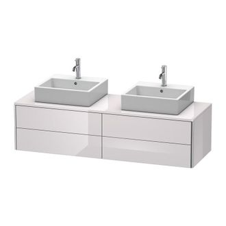 Duravit Mueble De Pared Duravit Xsquare 160,0 X 54,8 Cm, 4 Cajones, Caj&oacute;n Superior Con Corte De Sif&oacute;n Y Delantal, Color (frente/cuerpo): Laca Blanca Lila Alto