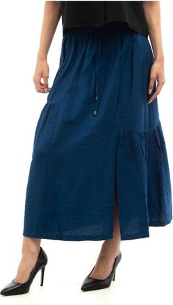 Patrizia Pepe Midi Rok - Dames - Midirokken - Blauw - S - Rokken