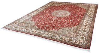 Kayoom Seidenteppich »Kashan 8379« rechteckig 10 mm Höhe Einzelstück mit Zertifikat, Wohnzimmer