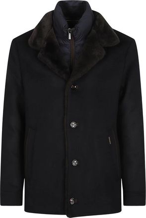 Moorer Teodor-Le Jas - Heren - Mantel - Blauw - 2XL - Wol - Jassen