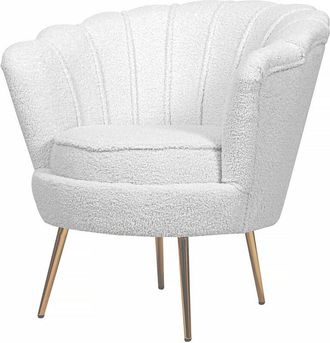 Habitat et Jardin Habitat Et Jardin - Sillón de terciopelo Floria - 75 x 68 x 77,5 cm - Blanco