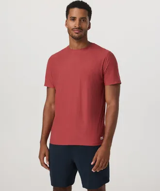 Vuori Clothing Strato Tech T-Shirt | Fire Heather | XS, Size Extra Small