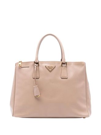 Prada 2010-2025 Large Saffiano Lux Galleria Double Zip tote bag - Bruin