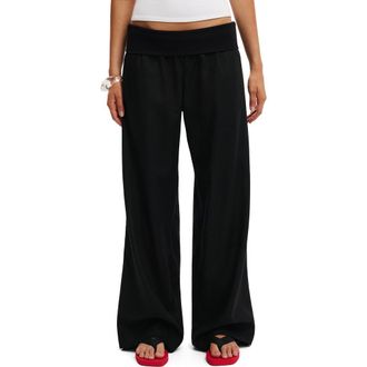 Cotton On Womens Haven Fold Over Pant in Black at Nordstrom, Size 10