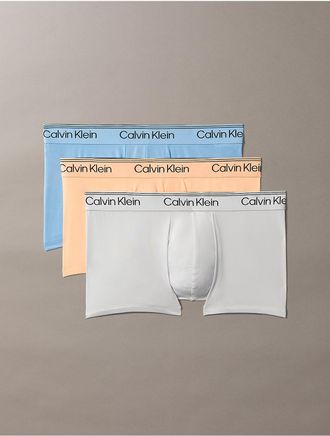 Calvin Klein Mens Microfiber Stretch 3-Pack Low Rise Trunk - Multi - XL